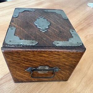 Antique post office box or jewelry box or bank